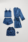 Zivame Luxe Satin 5 Pc Sleep Set - Lyons Blue — thumbnail 2
